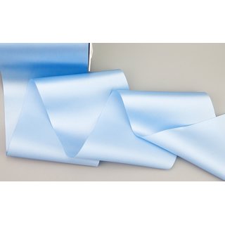 3 m x 112 mm Satinband Sophie HELLBLAU (612) Satin Tischband Schleifenband breites weiches Band Tischdekoration Tisch Deko