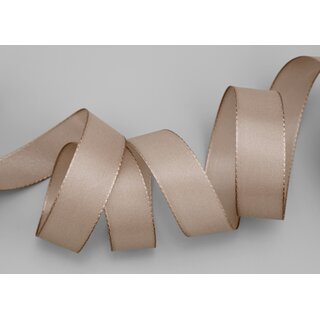 Dekoband TAFTBAND 3 m x 25 mm TAUPE Geschenkband Stoffband Taft Visco