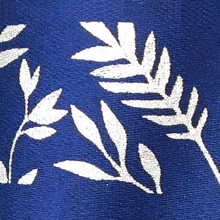 20 m x 25 mm Dekoband JANA BLAU Silber doppelseitiges Satinband einseitig Bedruckt mit Pflanzen Muster Geschenkband Glanz Herbst Winter