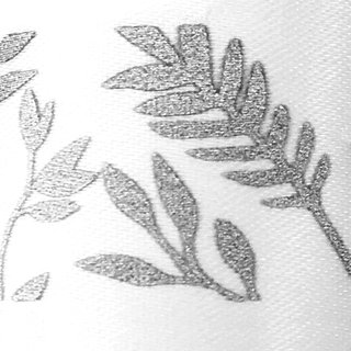 20 m x 25 mm Dekoband JANA WEISS Silber doppelseitiges Satinband einseitig Bedruckt mit Pflanzen Muster Geschenkband Glanz Herbst Winter