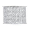10 m x 60 mm Tllband SILBER Netzband mit Glitzer Glanz...