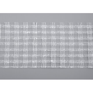 3 m x 80 mm Netzband Weiss aus Baumwolle Natur Cotton Gitterband breites Floristik Band Dekoband Karo Gitter dekoratives