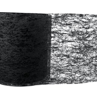 VLIES Dekoband 20 m x 10 cm SCHWARZ Vliesband Geschenkband Schleifenband Transparent