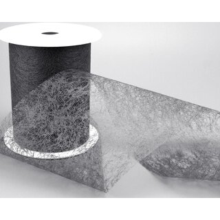 VLIES Dekoband 20 m x 10 cm ANTHRAZIT Dunkelgrau Grau Vliesband Geschenkband Schleifenband Transparent