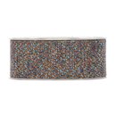 8 m x 40 mm Stoffband Wolloptik Band HELLBLAU BRAUN...