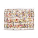 5 m x 63 mm Dekoband Boucle WEISS Gold Band Gewebt...