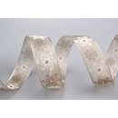 Dekoband  Wonder Snowflakes TAUPE / SILBER 3 m x 25 mm...