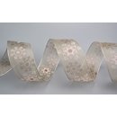 Dekoband  Wonder Snowflakes TAUPE / SILBER 3 m x 40 mm...