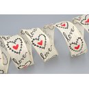 20 m x 25 mm Dekoband Love Liebe Schleifenband mit...
