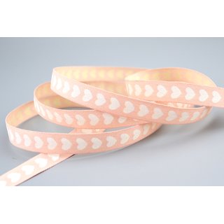 3 m x 10 mm Dekoband Mini Herzen Baumwolle PUDERROSA Schleifenband naturfreundlich Natur Optik Hearts Hochzeit Valentinstag Geburtstag