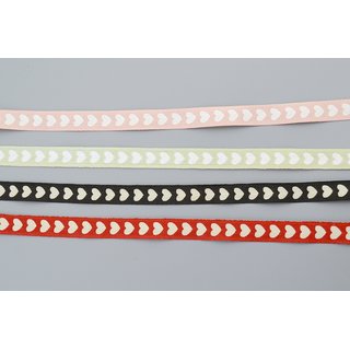 3 m x 10 mm Dekoband Mini Herzen Baumwolle PUDERROSA Schleifenband naturfreundlich Natur Optik Hearts Hochzeit Valentinstag Geburtstag