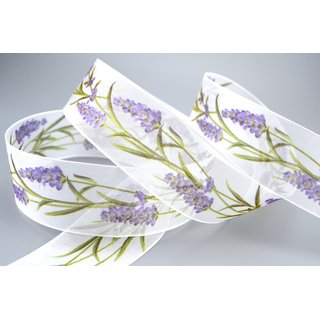 3 m x 40 mm Dekoband Chiffon Lavendel Chiffonband Schleifenband Blumen Sommer Dekoration Band Frhjahr Landhaus