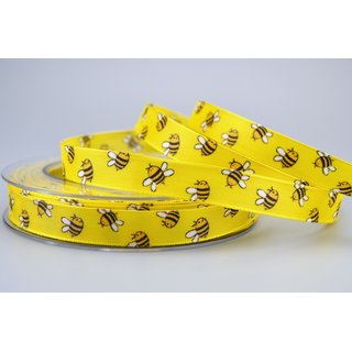 20 m x 15 mm Dekoband HAPPY BEE Geschenkband Taftband...