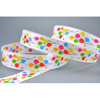 20 m x 25 mm Dekoband Geburtstag Luftballons Balloons Taftband Schleifenband Party Geschenkband Kinder Birthday