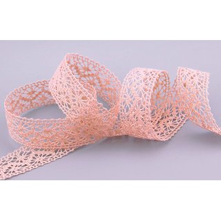 Spitzenband Emma APRICOT Baumwollspitze Spitze 1 m x 25...