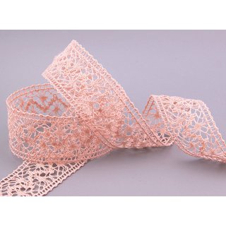 Spitzenband Emma APRICOT Baumwollspitze 1 m x 38 mm...
