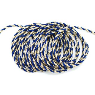 25 m x 3 mm Glitzerkordel zweifarbig BLAU GOLD Schnur ohne Draht Lurexkordel Weihnachtskordel Geschenkkordel glnzend zum dekorieren