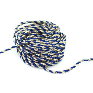 25 m x 3 mm Glitzerkordel zweifarbig BLAU GOLD Schnur ohne Draht Lurexkordel Weihnachtskordel Geschenkkordel glnzend zum dekorieren
