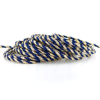 25 m x 3 mm Glitzerkordel zweifarbig BLAU GOLD Schnur ohne Draht Lurexkordel Weihnachtskordel Geschenkkordel glnzend zum dekorieren