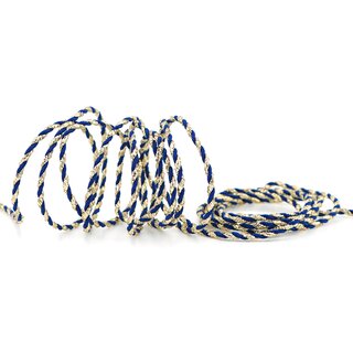 25 m x 3 mm Glitzerkordel zweifarbig BLAU GOLD Schnur ohne Draht Lurexkordel Weihnachtskordel Geschenkkordel glnzend zum dekorieren