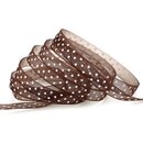 3 m x 10 mm Dekoband Chiffon Punkte BRAUN mit...