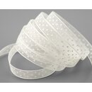 3 m x 10 mm Dekoband Chiffon Punkte CREME Ivory mit...