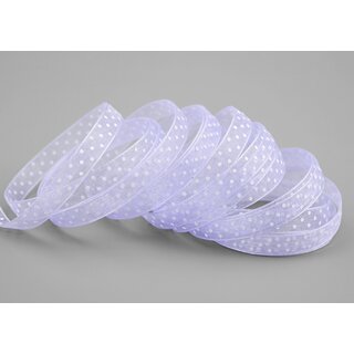 3 m x 10 mm Dekoband Chiffon Punkte FLIEDER mit formstabilen Kanten Geschenkband Schleifenband transparent Organza Dots