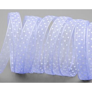 3 m x 10 mm Dekoband Chiffon Punkte FLIEDER mit formstabilen Kanten Geschenkband Schleifenband transparent Organza Dots