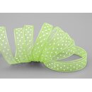 3 m x 10 mm Dekoband Chiffon Punkte GRN Hellgrn mit...