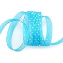 3 m x 10 mm Dekoband Chiffon Punkte TRKIS mit...