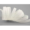 20 m x 10 mm Dekoband Chiffon Punkte CREME Ivory mit...