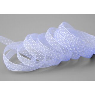 20 m x 10 mm Dekoband Chiffon Punkte FLIEDER mit formstabilen Kanten Geschenkband Schleifenband transparent Organza Dots