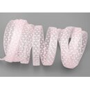 20 m x 10 mm Dekoband Chiffon Punkte HELLROSA (50) mit...