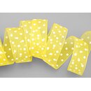 3 m x 25 mm Dekoband Chiffon Punkte GELB mit formstabilen...