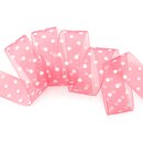 20 m x 25 mm Dekoband Chiffon Punkte ROSA (53) mit...