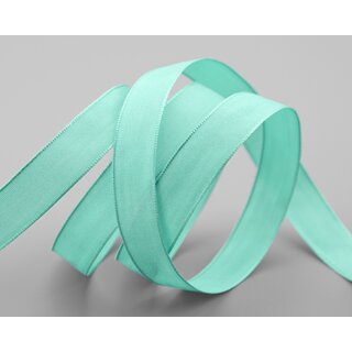 3 m x 15 mm SEIDENBAND LINA 036 Mint Mintgrn mit Drahtkanten Stoffband Dekoband Drahtkantenband Geschenkband Tischdeko