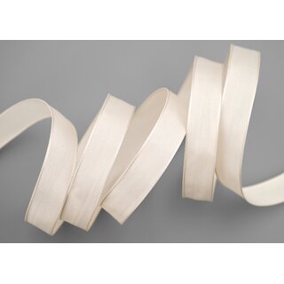 3 m x 15 mm SEIDENBAND LINA 106 Puder Hautfarbe mit Drahtkanten Stoffband Dekoband Drahtkantenband Geschenkband Tischdeko