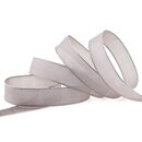 3 m x 15 mm SEIDENBAND LINA 107 Taupe mit Drahtkanten...
