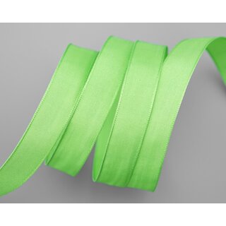 3 m x 15 mm SEIDENBAND LINA 127 HELLGRN Apfelgrn mit Drahtkanten Stoffband Dekoband Drahtkantenband Geschenkband Tischdeko