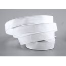 3 m x 15 mm SEIDENBAND LINA 601 Weiss mit Drahtkanten...