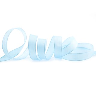 3 m x 15 mm SEIDENBAND LINA 602 HELLBLAU mit Drahtkanten Stoffband Dekoband Drahtkantenband Geschenkband Tischdeko