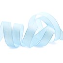 3 m x 15 mm SEIDENBAND LINA 602 HELLBLAU mit Drahtkanten...