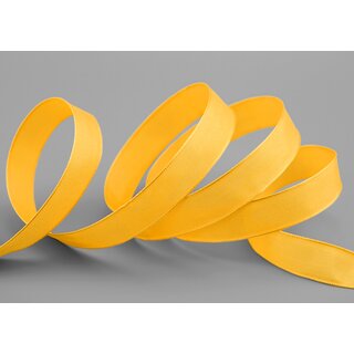 3 m x 15 mm SEIDENBAND LINA 605 DOTTERGELB Gelb mit Drahtkanten Stoffband Dekoband Drahtkantenband Geschenkband Tischdeko