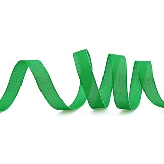 3 m x 15 mm SEIDENBAND LINA 607 GRN Dunkelgrn mit Drahtkanten Stoffband Dekoband Drahtkantenband Geschenkband Tischdeko