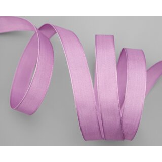 20 m x 15 mm SEIDENBAND LINA 026 LAVENDEL mit Drahtkanten Stoffband Dekoband Drahtkantenband Geschenkband Tischdeko