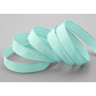 20 m x 15 mm SEIDENBAND LINA 036 Mint Mintgrn mit Drahtkanten Stoffband Dekoband Drahtkantenband Geschenkband Tischdeko