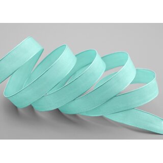 20 m x 15 mm SEIDENBAND LINA 036 Mint Mintgrn mit Drahtkanten Stoffband Dekoband Drahtkantenband Geschenkband Tischdeko