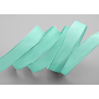 20 m x 15 mm SEIDENBAND LINA 036 Mint Mintgrn mit Drahtkanten Stoffband Dekoband Drahtkantenband Geschenkband Tischdeko