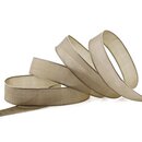 20 m x 15 mm SEIDENBAND LINA 105 BEIGE Hellbraun mit...