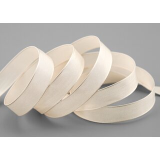 20 m x 15 mm SEIDENBAND LINA 106 Puder Hautfarbe mit Drahtkanten Stoffband Dekoband Drahtkantenband Geschenkband Tischdeko